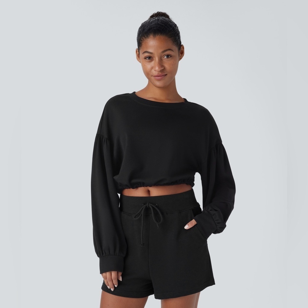 HALARA Black Long Sleeve Crop Top NWT